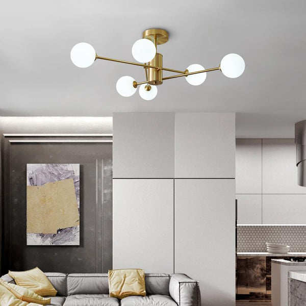 Thehouselights-6-Light Glass Globe Ceiling Light-Ceiling Light--