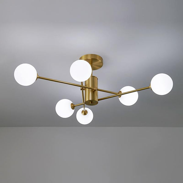 Thehouselights-6-Light Glass Globe Ceiling Light-Ceiling Light--