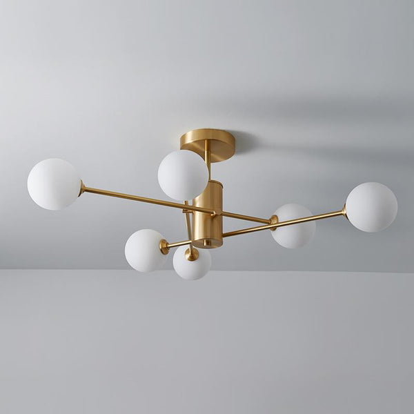 Thehouselights-6-Light Glass Globe Ceiling Light-Ceiling Light--