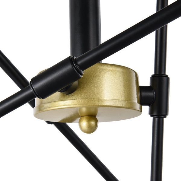 Thehouselights-6-Light Rotatable Sputnik Chandelier in Black/ Black+Gold-Chandelier-Black+Gold-