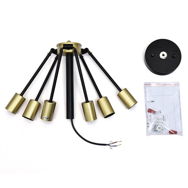 Thehouselights-6-Light Rotatable Sputnik Chandelier in Black/ Black+Gold-Chandelier-Black+Gold-