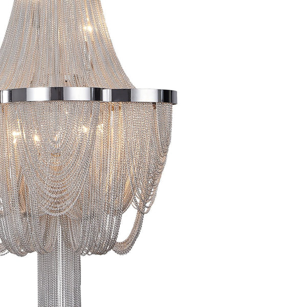 Thehouselights-6-Light Silver Tassel Chandelier in Chrome-Chandelier--