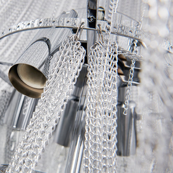 Thehouselights-6-Light Silver Tassel Chandelier in Chrome-Chandelier--