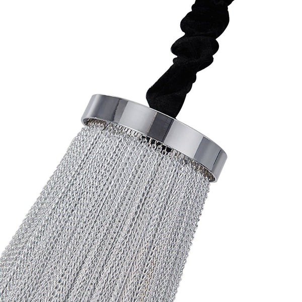 Thehouselights-6-Light Silver Tassel Chandelier in Chrome-Chandelier--