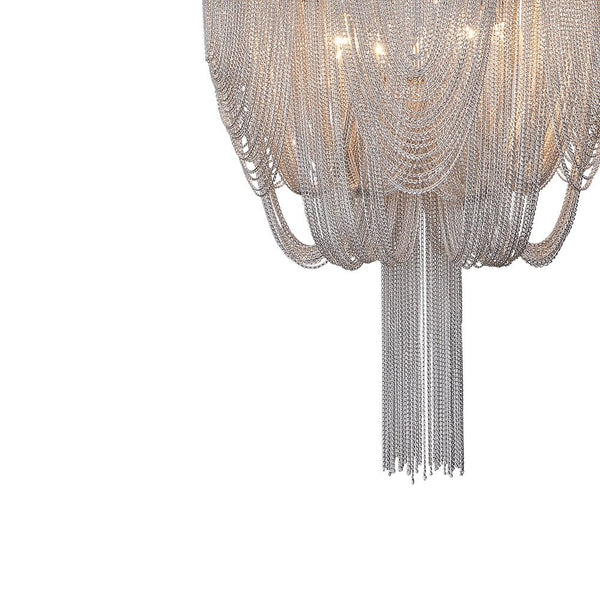 Thehouselights-6-Light Silver Tassel Chandelier in Chrome-Chandelier--