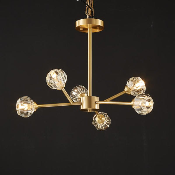 Thehouselights-6-Light Sputnik Crystal Shade Chandelier-Chandelier--