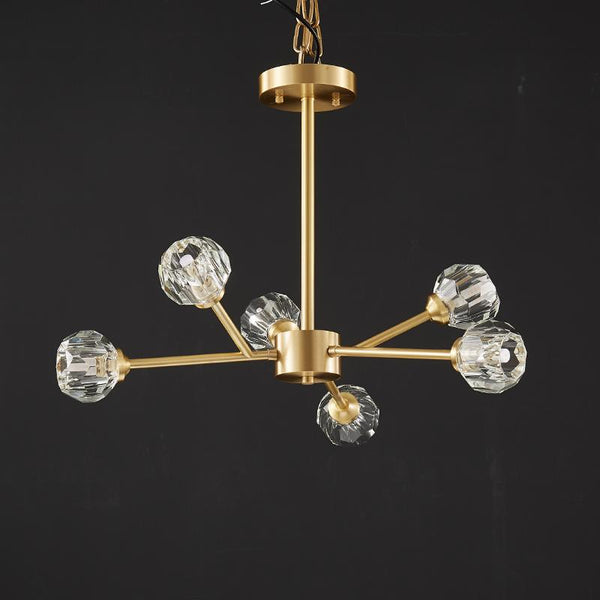 Thehouselights-6-Light Sputnik Crystal Shade Chandelier-Chandelier--