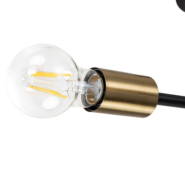 Thehouselights-6/8 Light Black Sputnik Semi Flush Mount-Ceiling Light-8-Light-