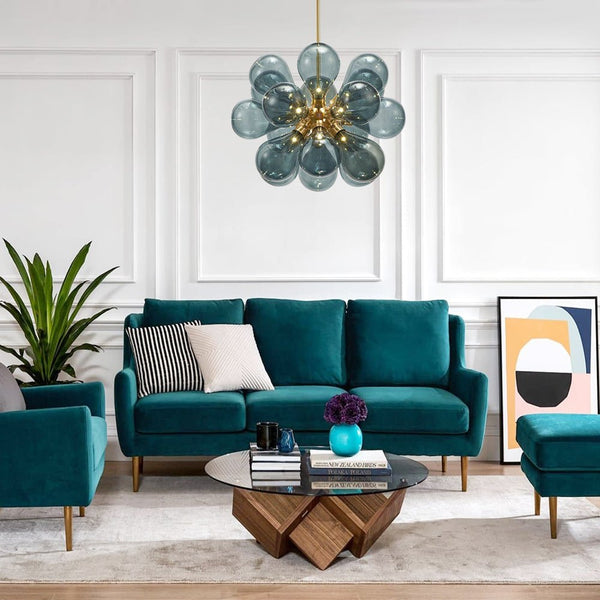 Thehouselights-8-Light Aqua Sea Blue Glass Bubble Sputnik Chandelier-Chandelier--