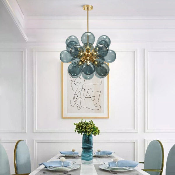 Thehouselights-8-Light Aqua Sea Blue Glass Bubble Sputnik Chandelier-Chandelier--