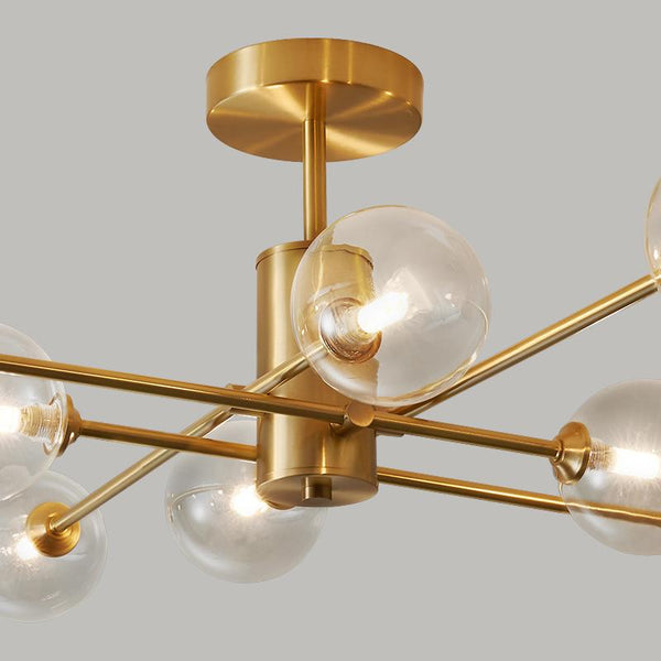 Thehouselights-8-Light Clear Glass Shade Sputnik Chandelier-Chandelier--