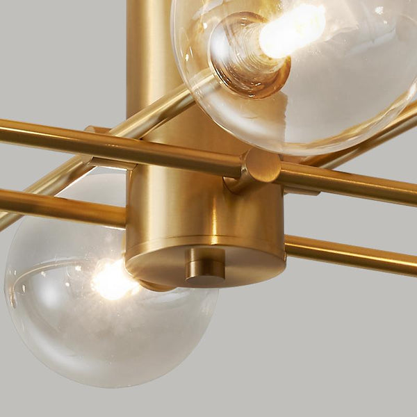 Thehouselights-8-Light Clear Glass Shade Sputnik Chandelier-Chandelier--