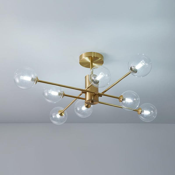 Thehouselights-8-Light Clear Glass Shade Sputnik Chandelier-Chandelier--