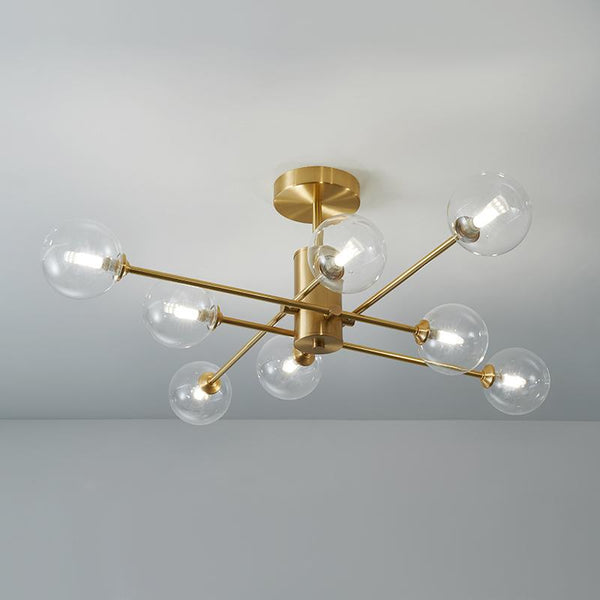 Thehouselights-8-Light Clear Glass Shade Sputnik Chandelier-Chandelier--