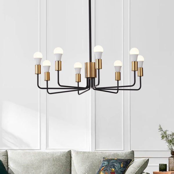 Thehouselights-8 Light Modern Sputnik Island Chandelier in Candle Shape-Chandelier--