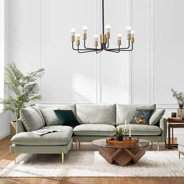 Thehouselights-8 Light Modern Sputnik Island Chandelier in Candle Shape-Chandelier--