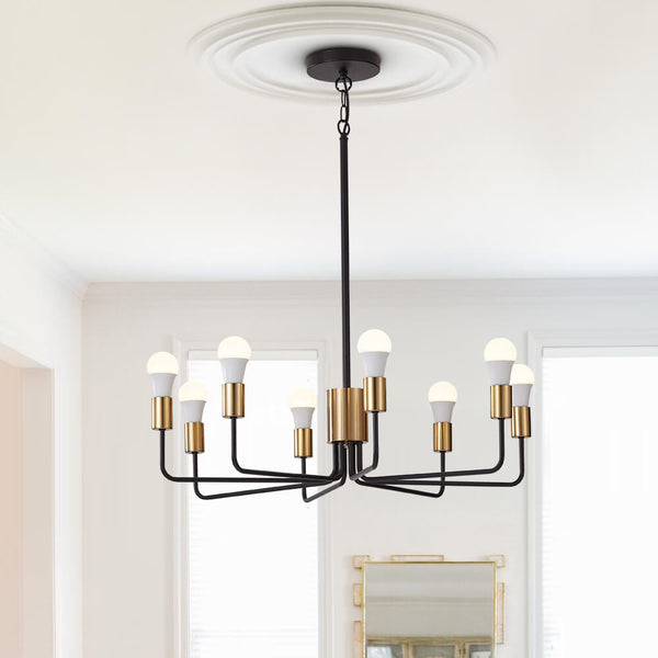 Thehouselights-8 Light Modern Sputnik Island Chandelier in Candle Shape-Chandelier--