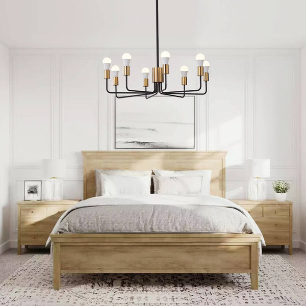 Thehouselights-8 Light Modern Sputnik Island Chandelier in Candle Shape-Chandelier--
