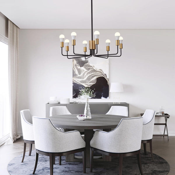 Thehouselights-8 Light Modern Sputnik Island Chandelier in Candle Shape-Chandelier--