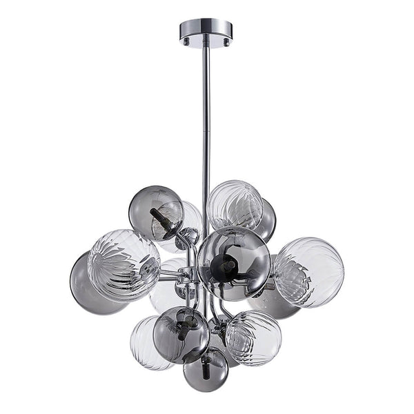 Thehouselights-8/18 Light Cluster Bubble Grape Glass Chandelier-Chandelier-15-