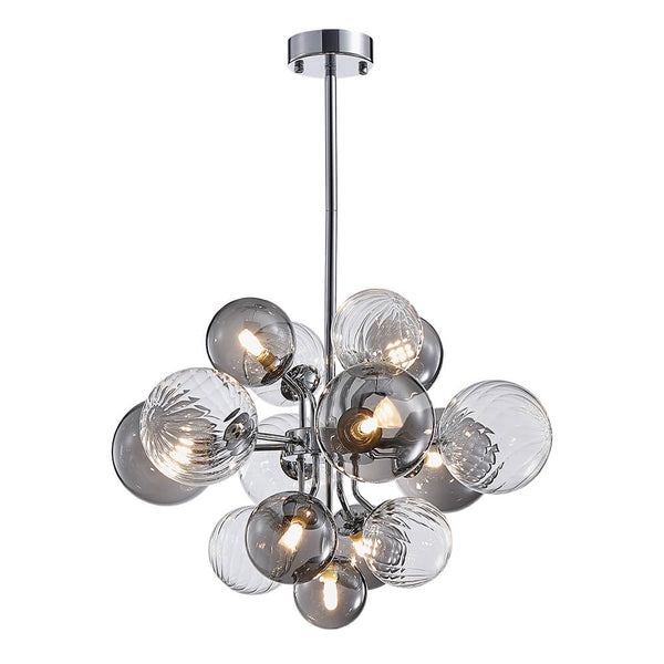 Thehouselights-8/18 Light Cluster Bubble Grape Glass Chandelier-Chandelier-15-