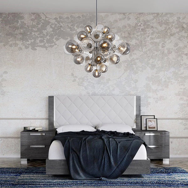 Thehouselights-8/18 Light Cluster Bubble Grape Glass Chandelier-Chandelier-15-