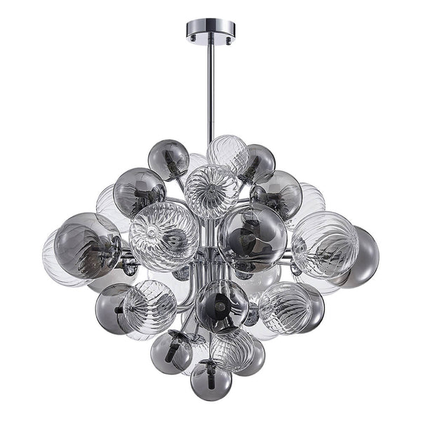Thehouselights-8/18 Light Cluster Bubble Grape Glass Chandelier-Chandelier-15-