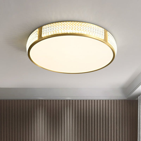 Thehouselights-Acrylic LED Gold Flush Mount Ceiling Lights-Ceiling Light--