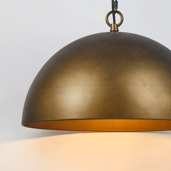 Thehouselights-Antique Brass/Brown Dome Pendant Lighting-Pendant-Antique Brown-