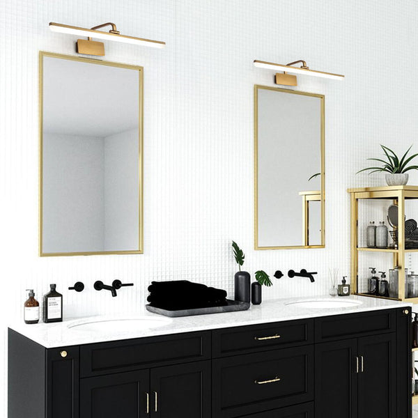 Thehouselights-Armed LED Bathroom Vanity Bar Light Wall Sconce in Satin Gold-Wall Lights-42CM-Warm White