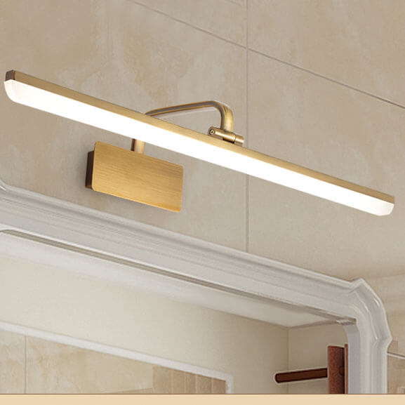 Thehouselights-Armed LED Bathroom Vanity Light Wall Sconce in Satin Gold-Wall Lights-42CM-Warm White