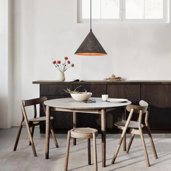 Thehouselights-Black Carbon Steel Cone Pendant Light-Pendant-Cone-
