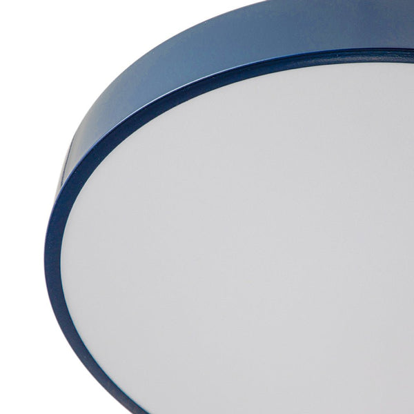 Thehouselights-Blue LED Acrylic Drum Semi Flush Mount Ceiling Light-Ceiling Light--