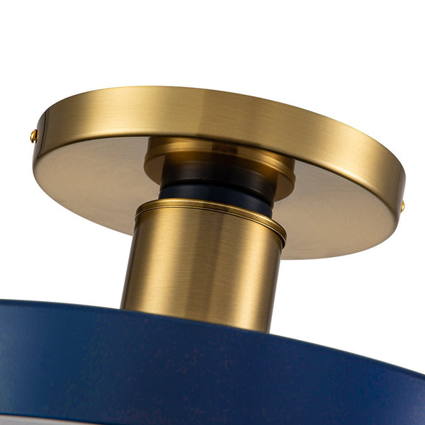 Thehouselights-Blue LED Acrylic Drum Semi Flush Mount Ceiling Light-Ceiling Light--