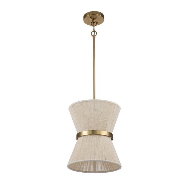 Thehouselights-Boho Woven Rope Fabric Hourglass Chandelier Tapered Drum Pendant Light-Pendant-8-Light-