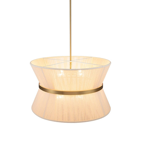 Thehouselights-Boho Woven Rope Fabric Hourglass Chandelier Tapered Drum Pendant Light-Pendant-8-Light-