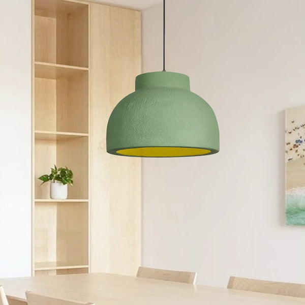 Thehouselights-Bowl-Shaped Wabi-Sabi Pendant Lighting-Pendant-Green-39 cm.