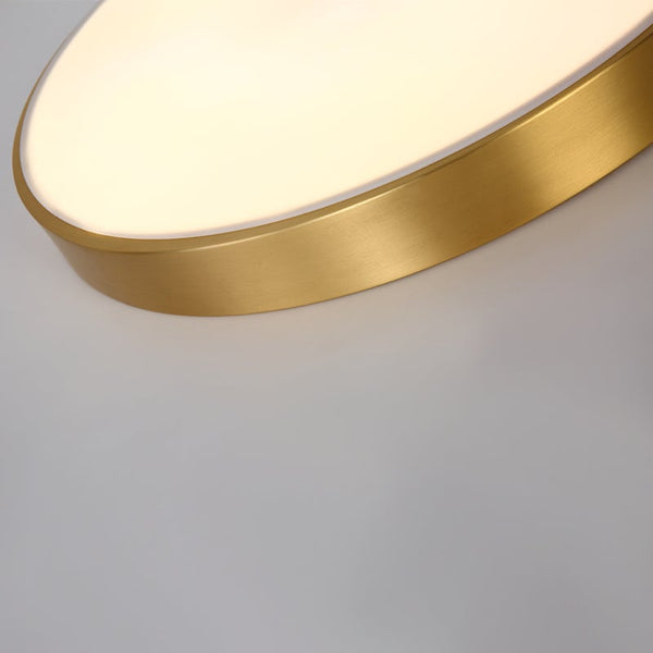Thehouselights-Brass Round Shade LED Flush Mount-Ceiling Light--