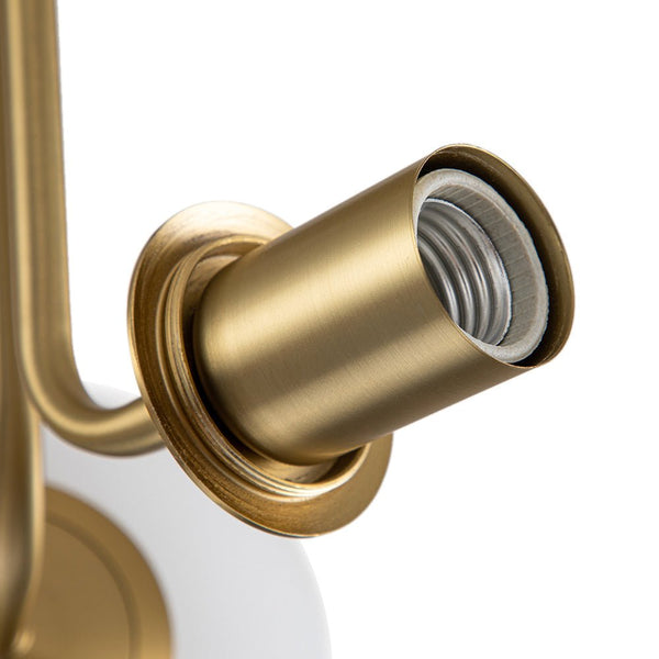 Thehouselights-Brass Sputnik Semi Flush Mount with Frosted Opal Globe-Ceiling Light--