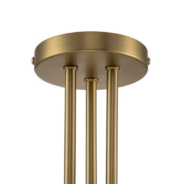 Thehouselights-Brass Sputnik Semi Flush Mount with Frosted Opal Globe-Ceiling Light--