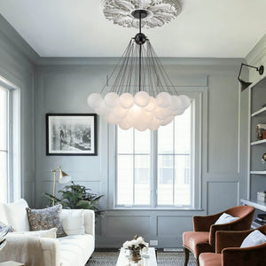 Thehouselights-Bubble Cluster Glass Chandelier Light-Chandelier-37 Bubbles-Black