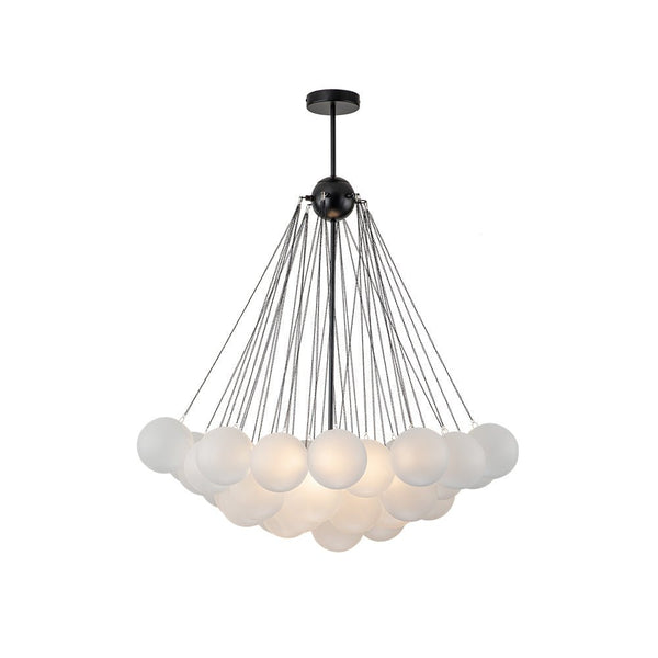 Thehouselights-Bubble Cluster Glass Chandelier Light-Chandelier-37 Bubbles-Black