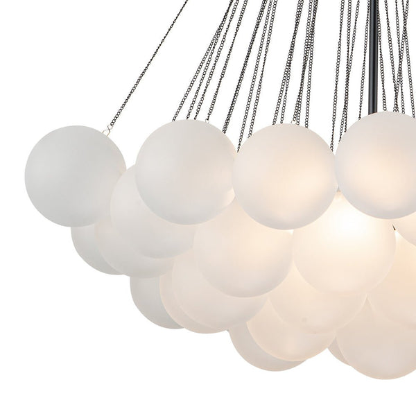 Thehouselights-Bubble Cluster Glass Chandelier Light-Chandelier-37 Bubbles-Black