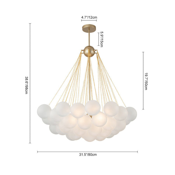 Thehouselights-Bubble Cluster Glass Chandelier Light-Chandelier-37 Bubbles-Black