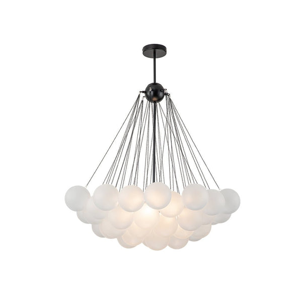 Thehouselights-Bubble Cluster Glass Chandelier Light-Chandelier-37 Bubbles-Black
