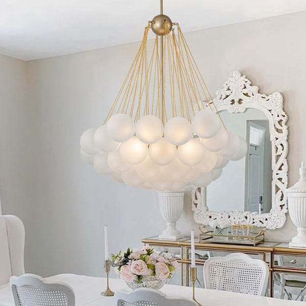 Thehouselights-Bubble Cluster Glass Chandelier Light-Chandelier-37 Bubbles-Gold