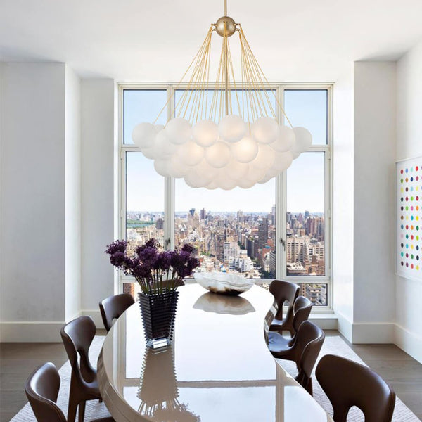 Thehouselights-Bubble Cluster Glass Chandelier Light-Chandelier-37 Bubbles-Gold