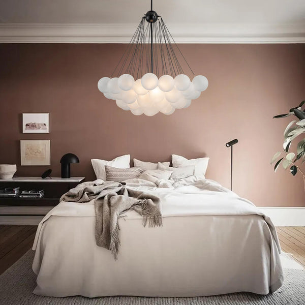 Thehouselights-Bubble Cluster Glass Chandelier Light-Chandelier-37 Bubbles-Gold