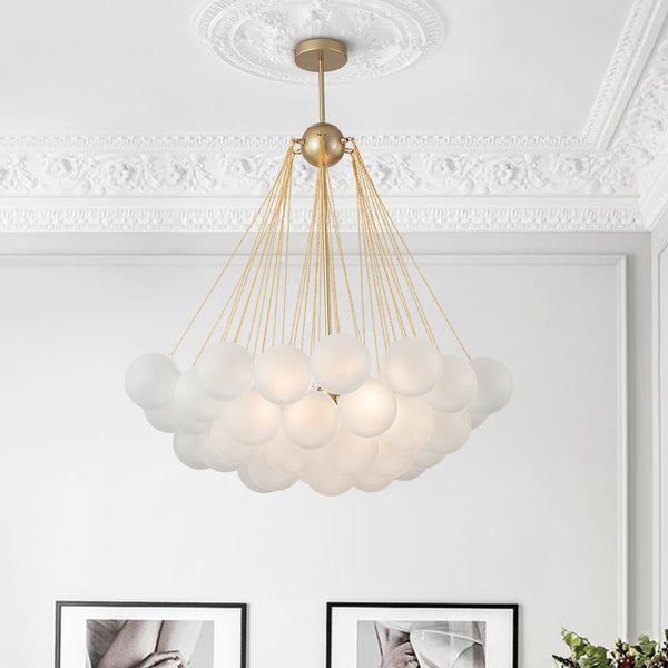 Thehouselights-Bubble Cluster Glass Chandelier Light-Chandelier-37 Bubbles-Gold