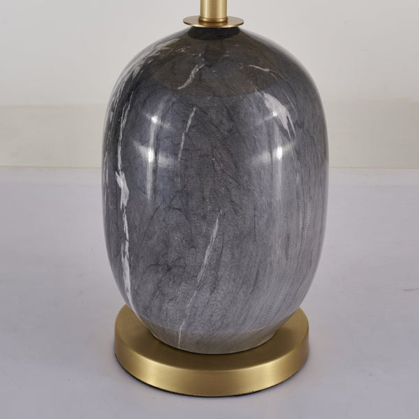 Thehouselights-Ceramic Table Lamp with Fabric Drum Shade-Table Lamp--